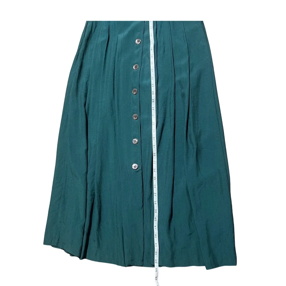Vintage Green Button Down Maxi Dress with Blazer & Belt Outfit Boho Chic - Picture 6 of 7